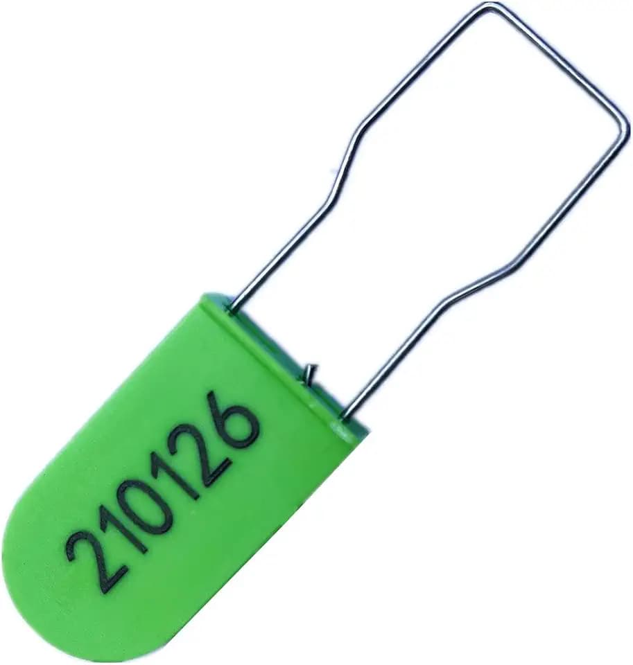 Plastic Wire Padlocks Security Seals Disposable Anti-Tamper Lock Numbered Green (Pack of 50)