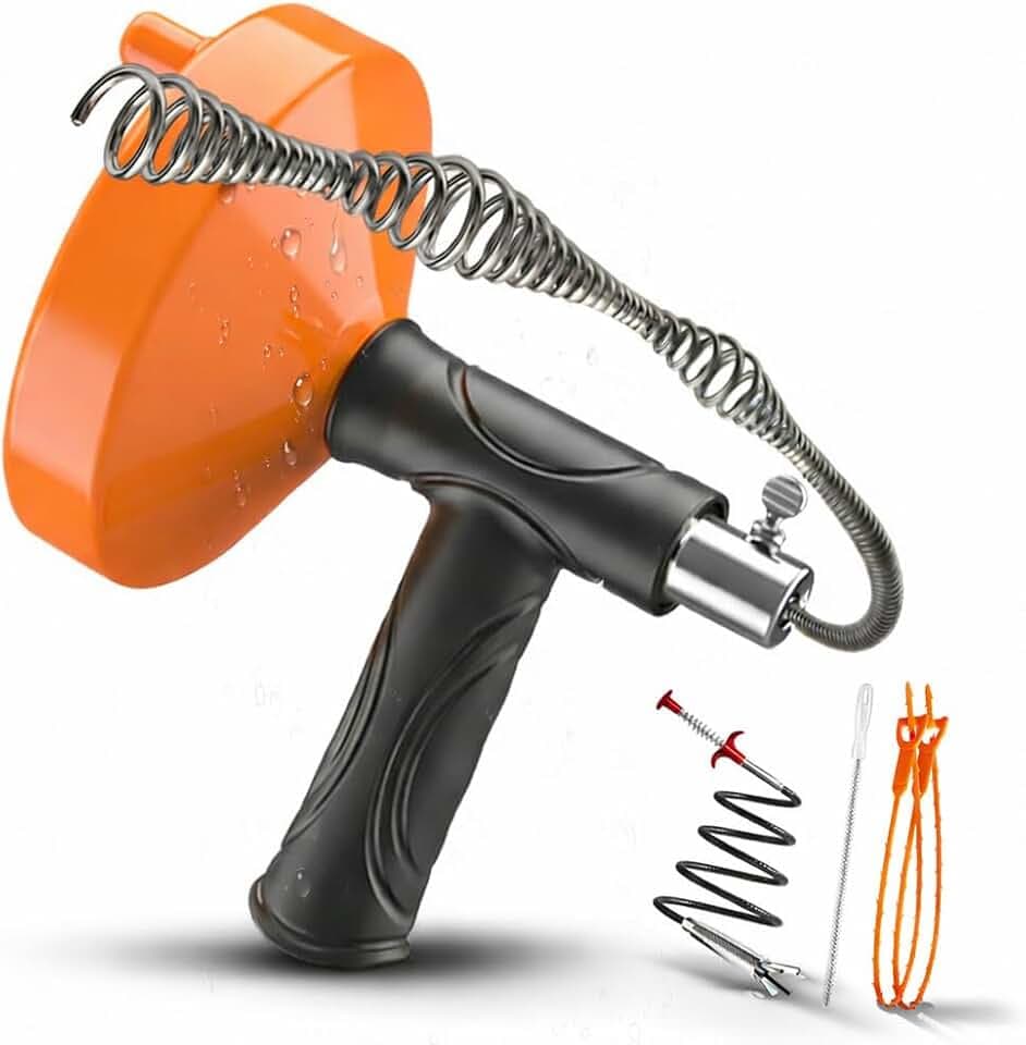 Rohrreinigungsspirale 10M Abflussschlange Verstopfungsentferner Werkzeug – abflussreiniger spirale für Kanalisation, Küche, Bad, Dusche, WC, verstopfte Abflüsse, Öffner, rohrreiniger
