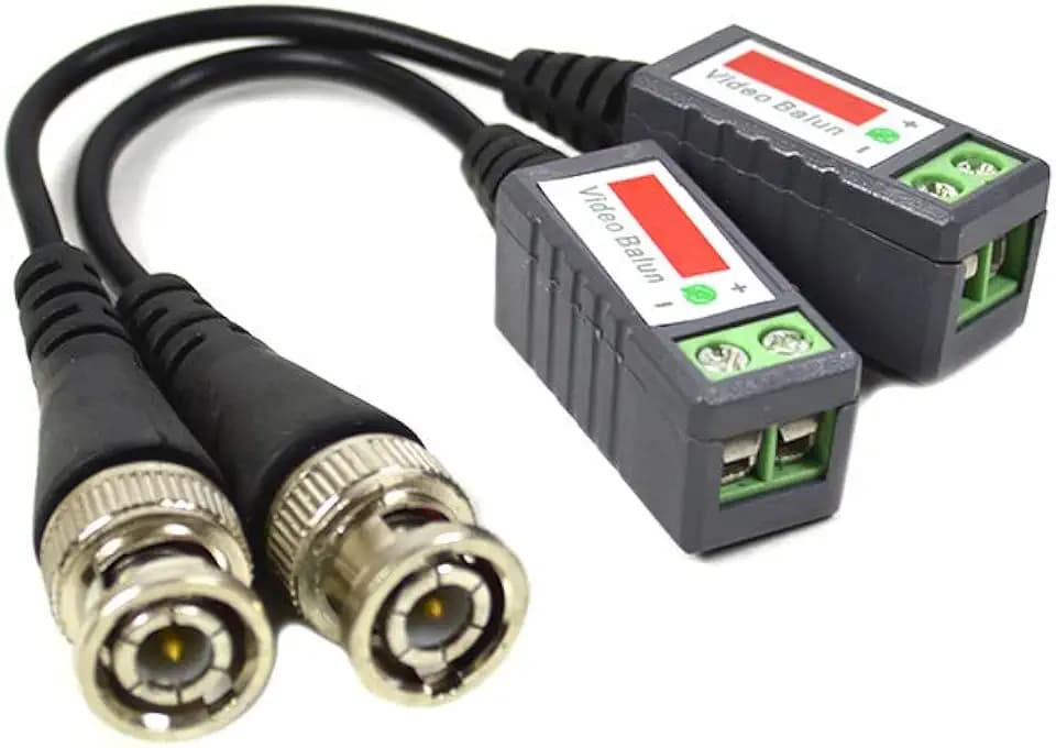 PNI ACCTVVB Adapter 201C Video Balun passives, BNC, 2er Set, Kabel 600 m Chrom/Schwarz