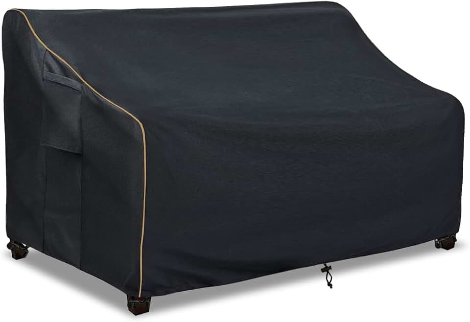 Patio 3-Seater Sofa Cover,Outdoor Couch Cover Fits up to 85W x 38D x 35H Inches,100% Waterproof Heavy Duty Patio Furniture Covers,Black