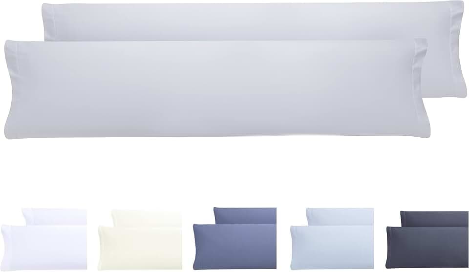 Kissenbezüge, extra weiche Mikrofaser, hypoallergen, Set mit 2 Kissenbezügen 135X40 cm Hellgrau