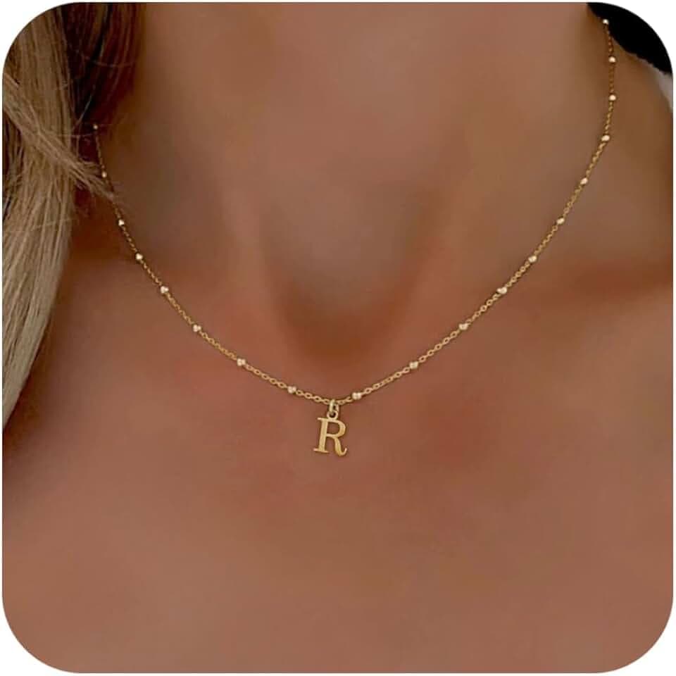Initial Necklaces for Women, Dainty A-Z Pendant Letter Charm Necklace Personalized Name Necklaces for Women Trendy Jewelry Gift