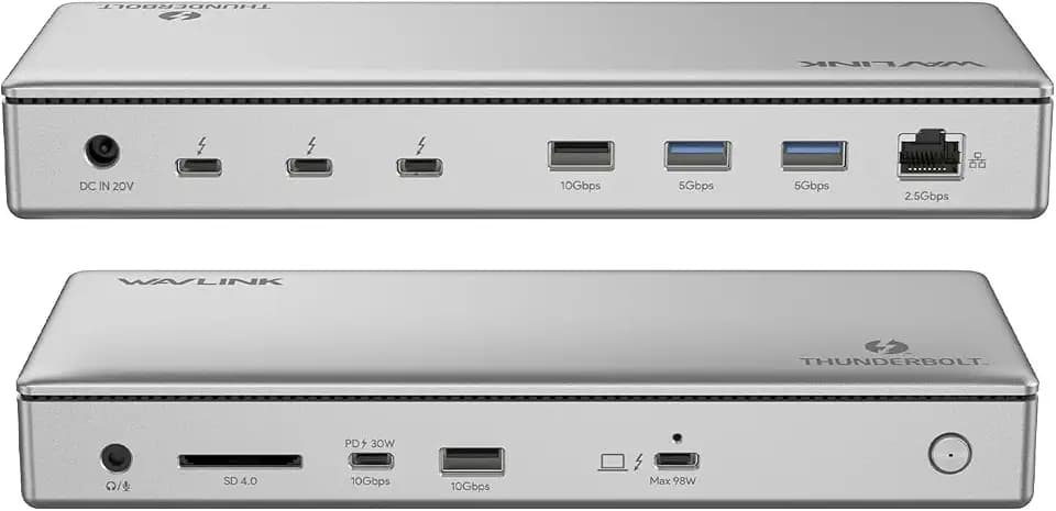 WAVLINK Thunderbolt 4 Dock 40Gbps, 98W PD, 8K/dual 4K für Mac & Windows