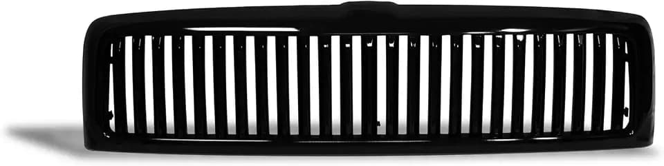 Armordillo USA 8721520 Vertical Style Front Hood Bumper Grille - Piano Black Fits 1994-2001 Dodge Ram 1500/1994-2002 Ram 2500 3500