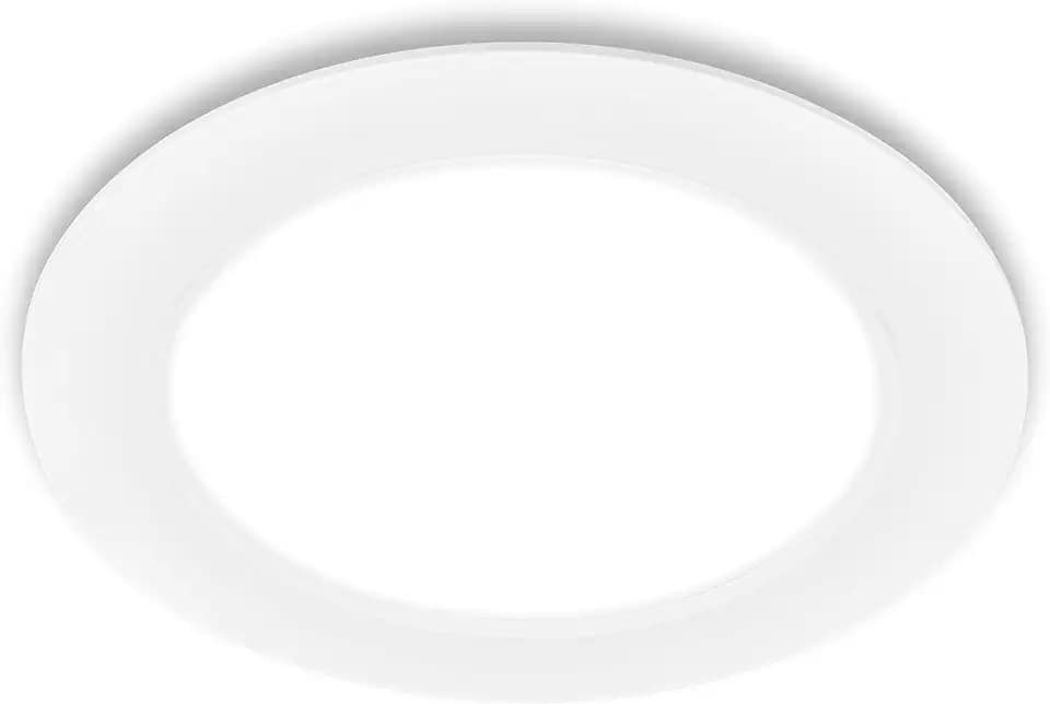 BRILONER - 1x LED Einbaustrahler 230V flach, neutralweißes Licht, 12W, 1200lm, LED Spot, Deckenspots, Spots 230V, Einbauleuchten, Einbauspots, Deckenstrahler, 68mm, 170x30mm (DxH), Weiß