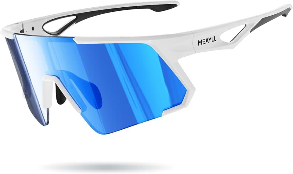 Fahrradbrille Herren Laufbrille Damen, UV400 Sportbrille Schnelle Brille, TR90 Frame mit Verstellbaren Nasenflügel MTB Schutzbrille Sonnenbrille Sunglasses für Fahrrad Angeln Ebike