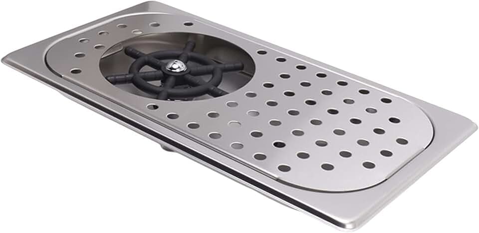 Glass Rinser Cup Washer 304 Stainless Steel Drain Drip Tray Hose Washing Equipment Coffee Shop Bar Glass Sink Rinser (Stainless Steel Color A)