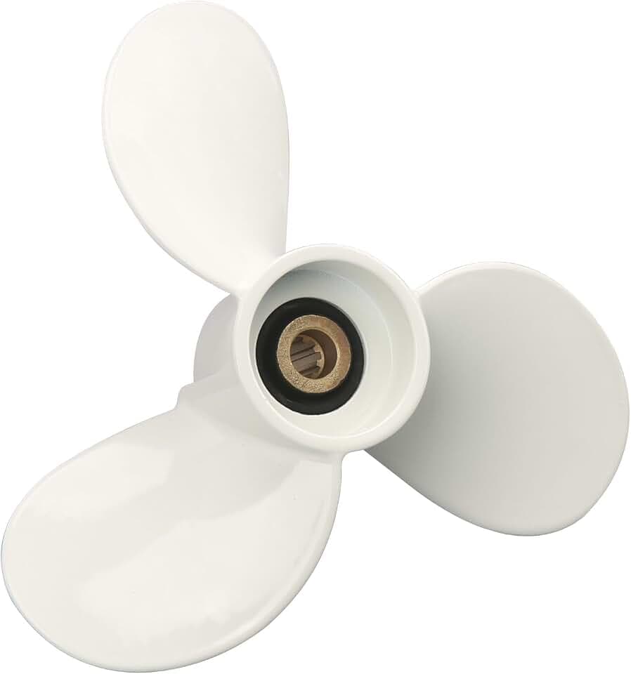 7 1/2 x 8-BA Boat Outboard Propeller Compatible with Yamaha Engines 4HP 5HP 6HP 4A 4M 5M 5C F4 F6L F6S F5A F6C 3 Blades/9 Spline Tooth Replace# 6E0-45941-01-EL
