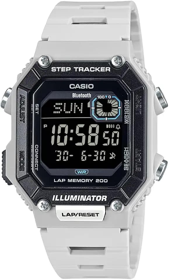 WS-B1000 Series | Men's Digital Watch | (Black) | 100M WR | Step Tracker | LED Illuminator | 100 SEC Chronograph | Daily Alarm | 2-Year Battery