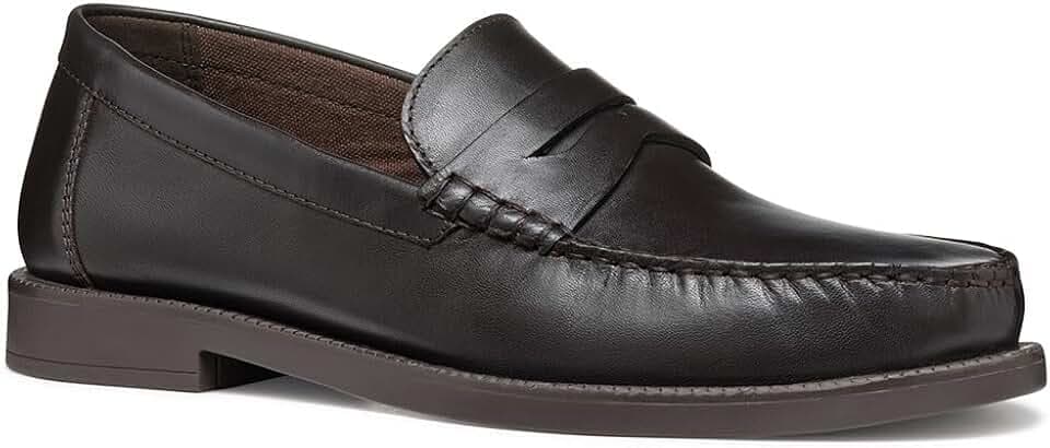 Geox Herren - Slipper RECANATI in schwarz Glattleder