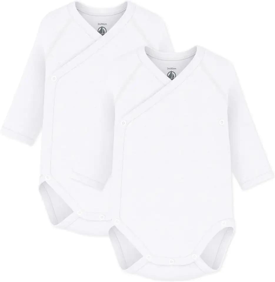 Petit Bateau Unisex Baby 54218 Langarm-Body für Neugeborene (2er Pack)