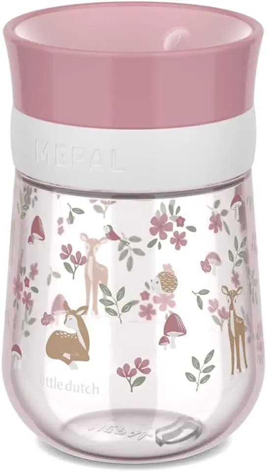 Mepal - Trinklernbecher 360° Mio Little Dutch - Auslaufsicher - 360 Rand ermöglicht das Trinken von jeder Seite - Intelligenter Deckel schließt sich, wenn das Trinken aufhört - 300 ml - Fairy Garden