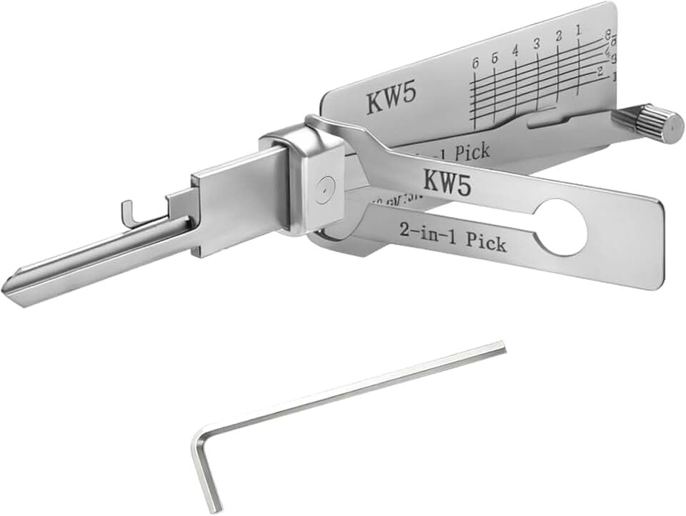 KW5 Hauptschlüssel-decoder aus Edelstahl,LiShi 2-in-1 Lock Pick und Pick-Werkzeuge,Autoschlüssel-Leser,Lockpicking Set Mehrzweck-Wartung,Reparatur-Kits,robuste Handwerkzeuge