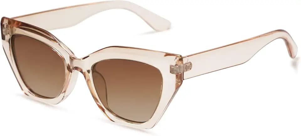 SOJOS Trendy Irregular Cat Eye Polarized Sunglasses for Women SJ2235,Medium