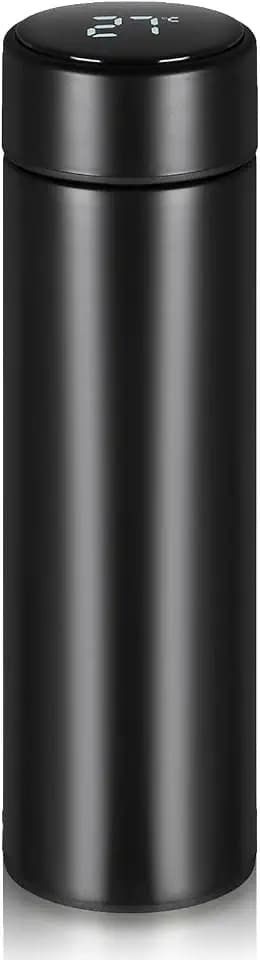 Flintronic Thermosflasche, 500 ML Wasserflasche Vakuum Isolierbecher 304 Edelstahl, LCD-Touchscreen-Temperaturanzeige, Smart Becher Dichtflasche Ideal für Hitze und Kälte