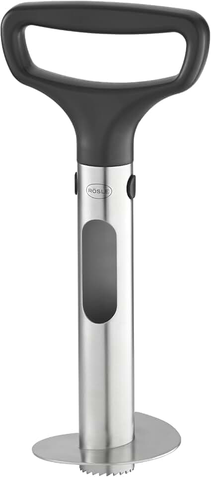 RÖSLE Ananasschneider PRO, Hochwertiger Ananasschäler zum Entkernen und Ringe schneiden, mit ergonomischem Griff, Einschneidskala und Auswurfschlitz, ABS, Edelstahl 18/10