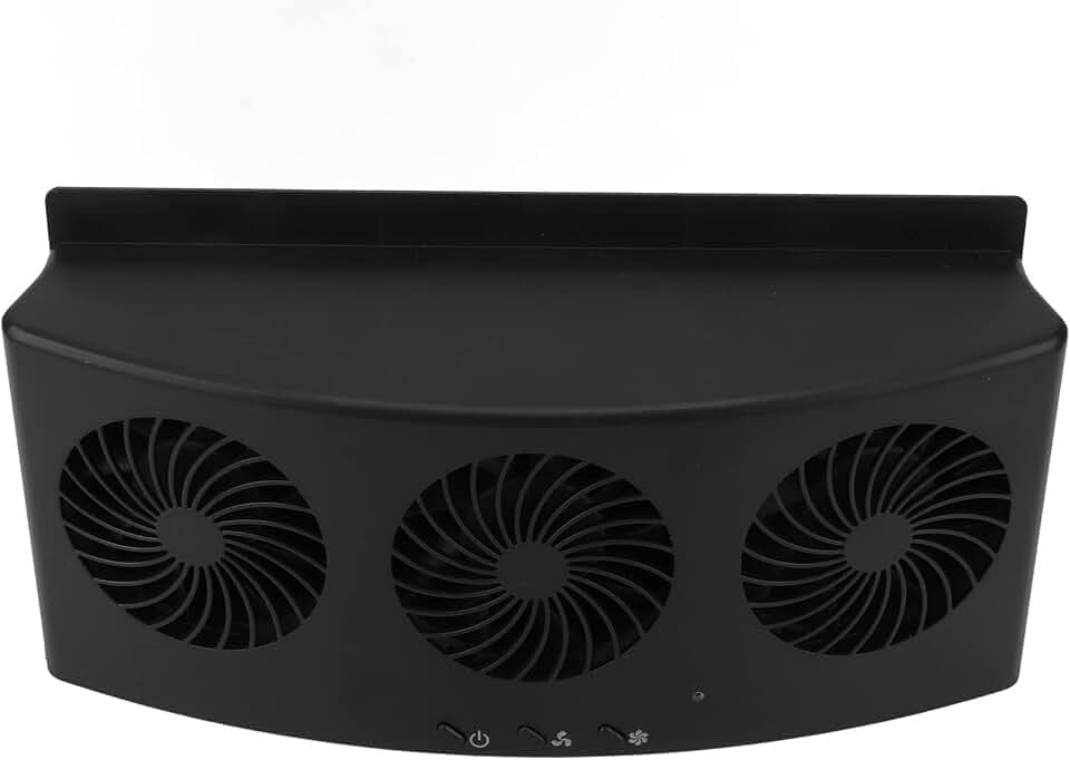 Solar Car Window Fan, USB Powered, 4000 RPM, 3 Fans, 2 Speed Levels, Low Noise, for All Vehicles