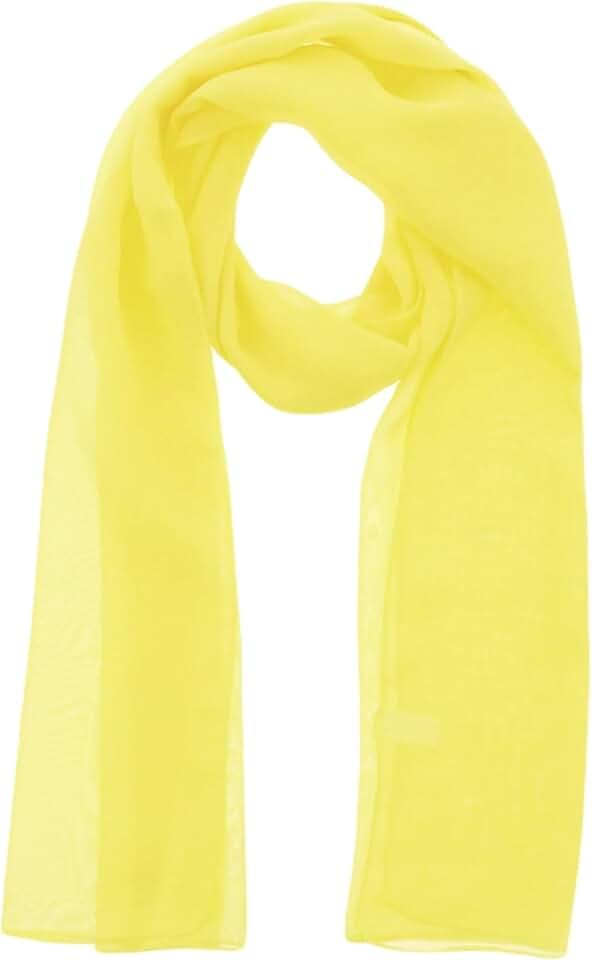 WESTEND CHOICE Damen-Chiffon-Schal, einfarbig, weich, Kopftuch, für Mädchen, durchsichtig, 150 x 45 cm