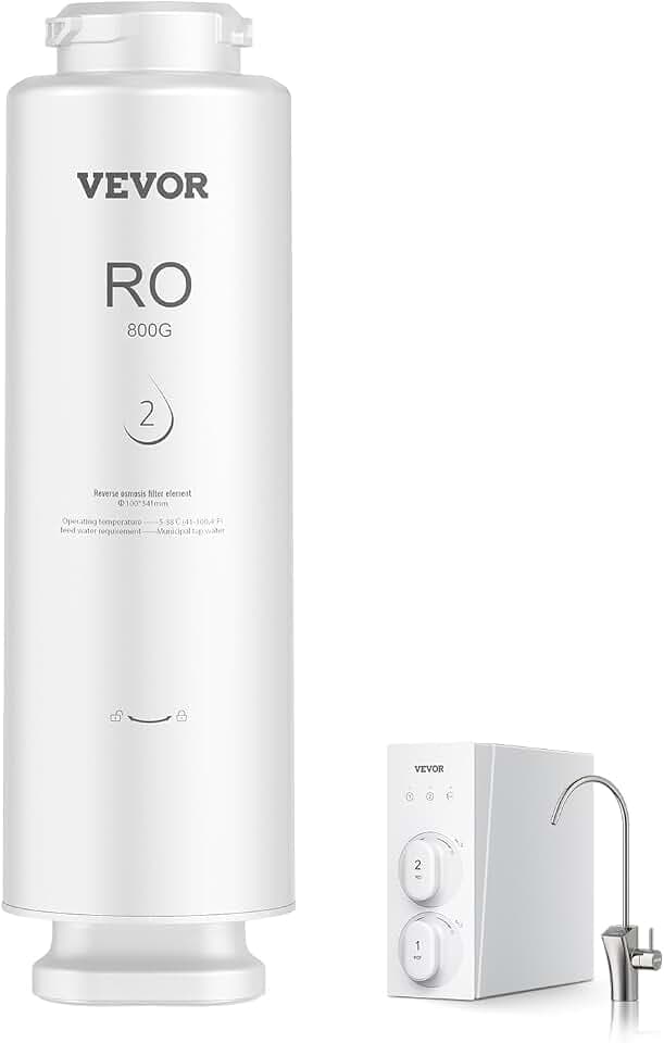 VEVOR Umkehrosmosesystem 800 GPD 11-stufiger Umkehrosmose-Wasserfilterersatz, RO-Filterkartusche für 24 Monate, reduziert Blei und Chlor, kompatibel mit SS-006 Untertisch-Wasserfilter