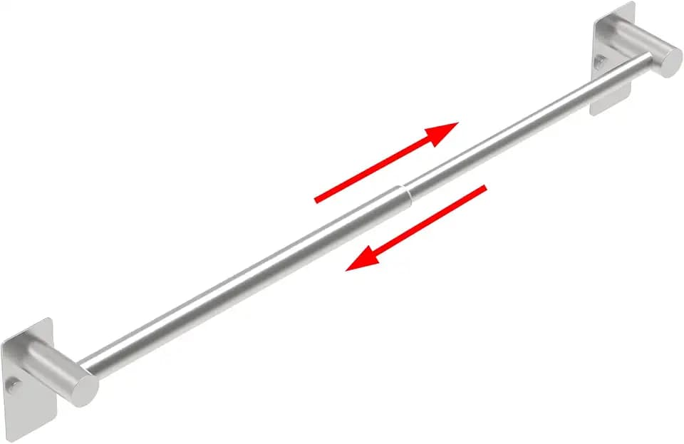 Towel Bar, Adhesive or Drill Wall Mount, Brushed Nickel, 1 Pack
