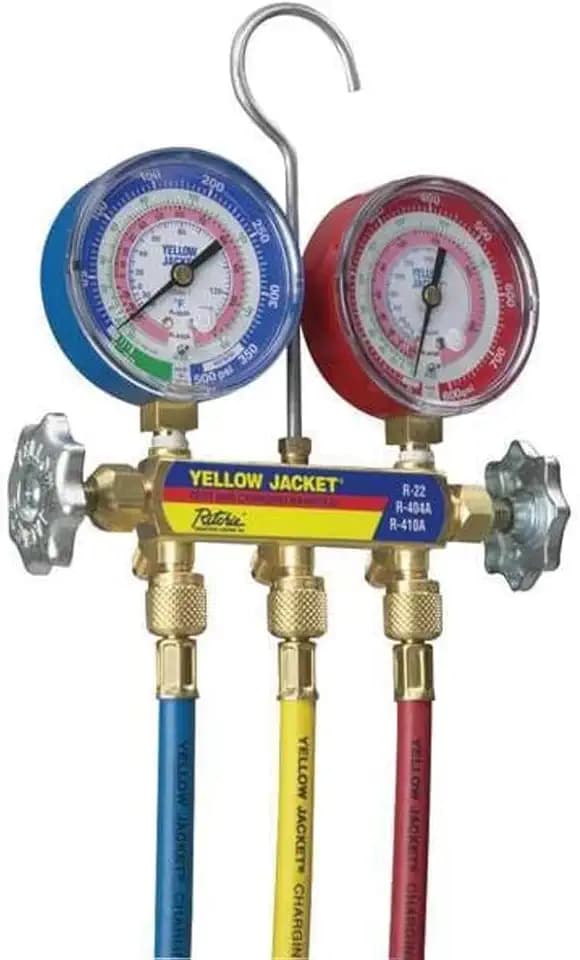 Yellow Jacket 42004 Series 41 Manifold with 3-1/8" Gauge, psi, R-22/404A/410A