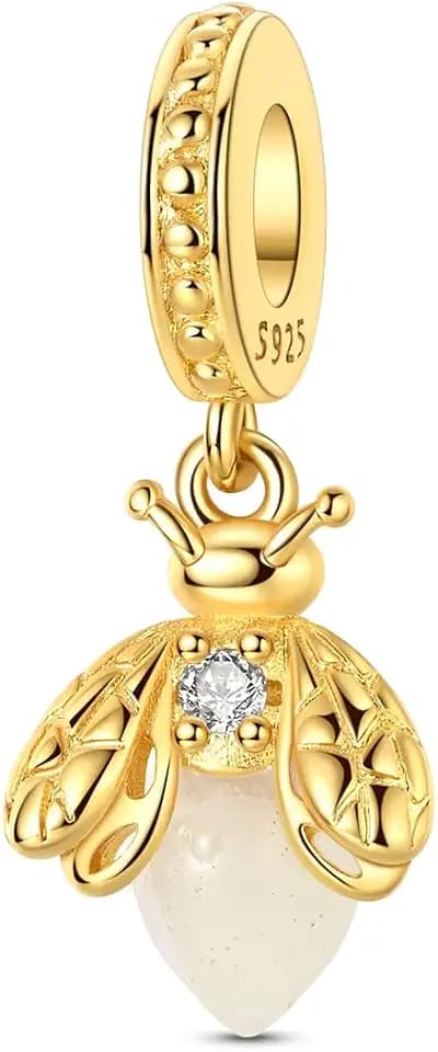 MULA 925 Sterling Silver 14K Gold Plated Beads Charms for Bracelets