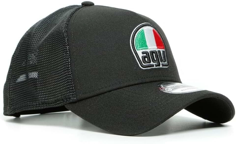 Dainese Herren Agv 9forty Trucker Snapback Baseball Cap Gebogenes Visier, Schwarz, Einheitsgröße