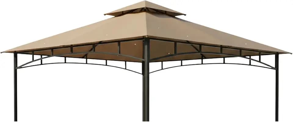 Garden Winds Reinforced RipLock 350 Replacement Canopy Top Cover Compatible with ABCCANOPY 10' x 12' Gazebo Models AWGHG-10x12, GHG-1012DP-NT, TJ-003-1012 - Beige
