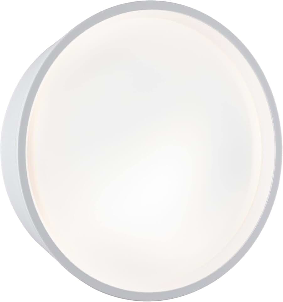Paulmann 94697 LED Außenleuchte Wandleuchte Platomo seewasserresistent IP44 rund 180mm 3000K 14,5W 1200lm 230V Weiß Kunststoff