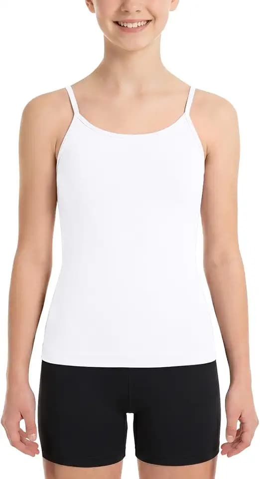 V FOR CITY Kids Girls Tank Tops with Built-in Bra Camisole 9-14 Years