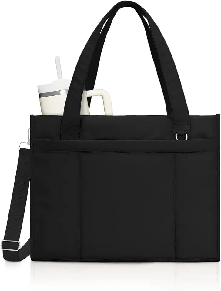 RHDZO Tote Bag for Women with 15.6 Inch Laptop Compartment and Cup Holder