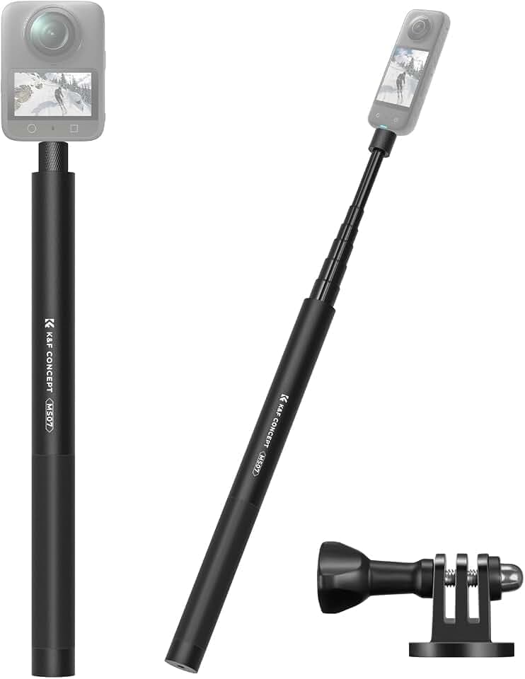 K&F CONCEPT 60inch/153cm Invisible Selfie Stick, Extension Long Pole