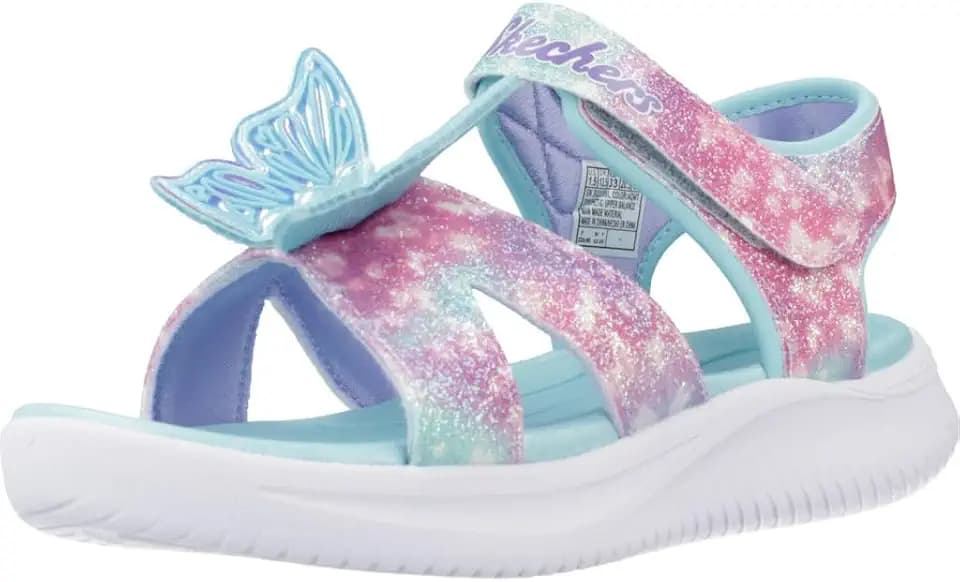 Skechers Mädchen Jumpsters Sandal Butterfly Brites turnschuhe, Aqua Sparkle Synthetic/Multi Trim, 35 EU