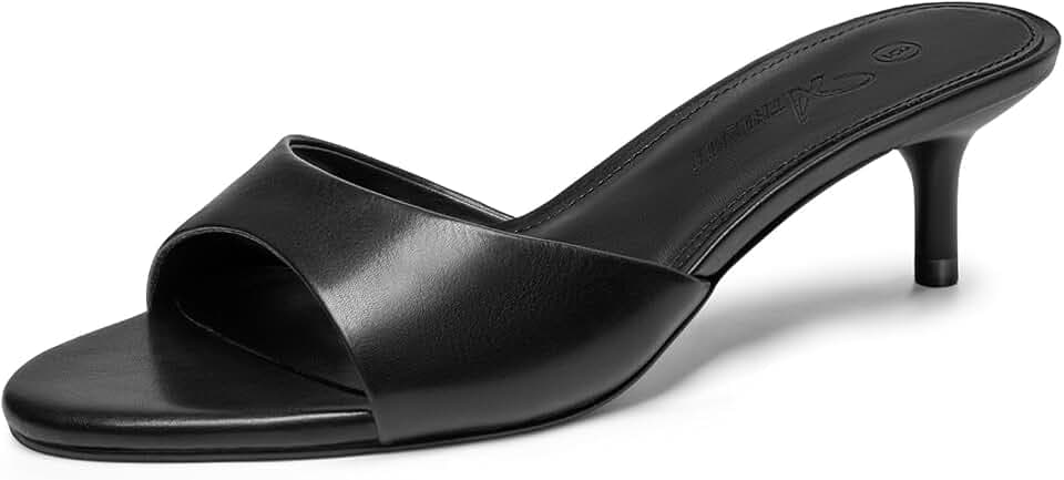 Athlefit Kitten Heels for Women Slip On Heeled Sandals Low Heel