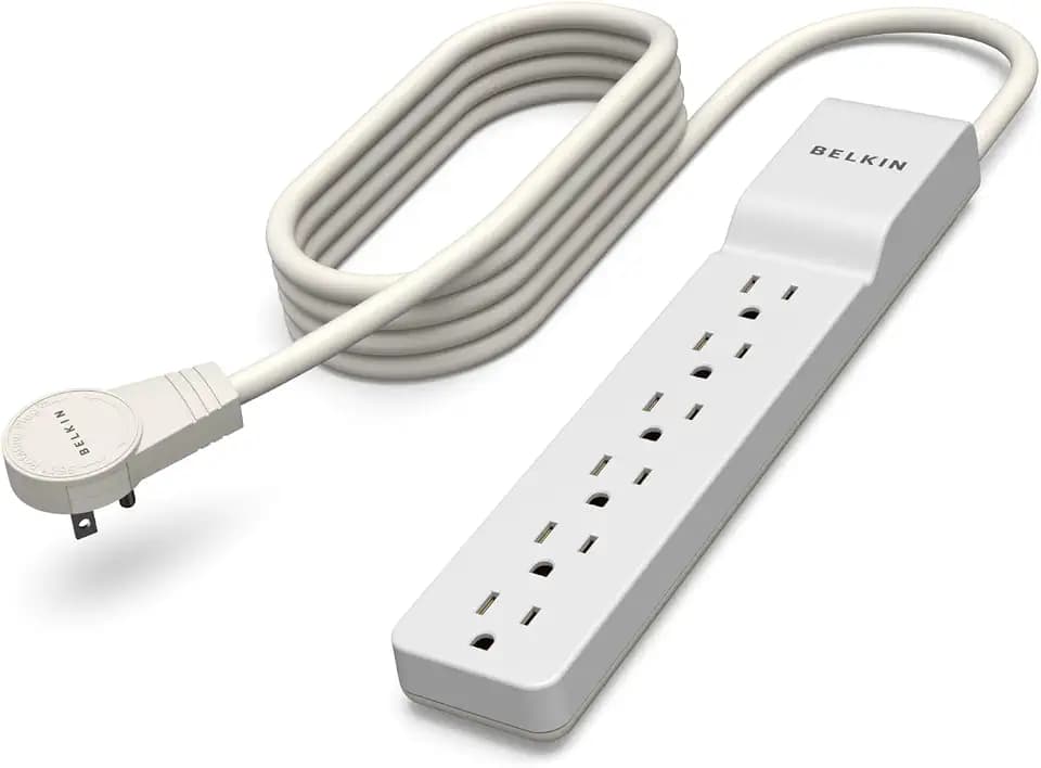 Belkin Surge Protector Power Strip 6 AC 8ft Cord Flat Plug 720 Joules