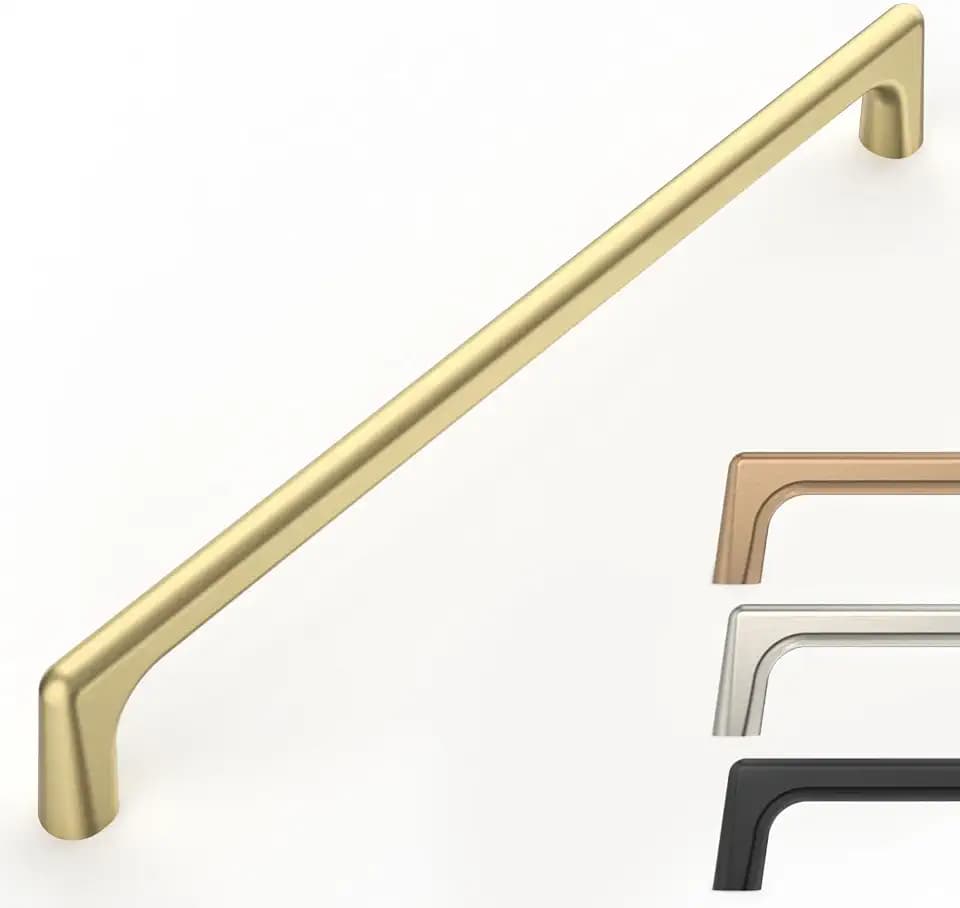 9BUILD 10 Pack Brushed Gold Cabinet Pulls 8.8 Inch Kitchen Cabinet Handles Cabinet Hardware Kitchen Handles for Cabinets Cupboard Handles Gold Dresser Pulls Drawer Handle