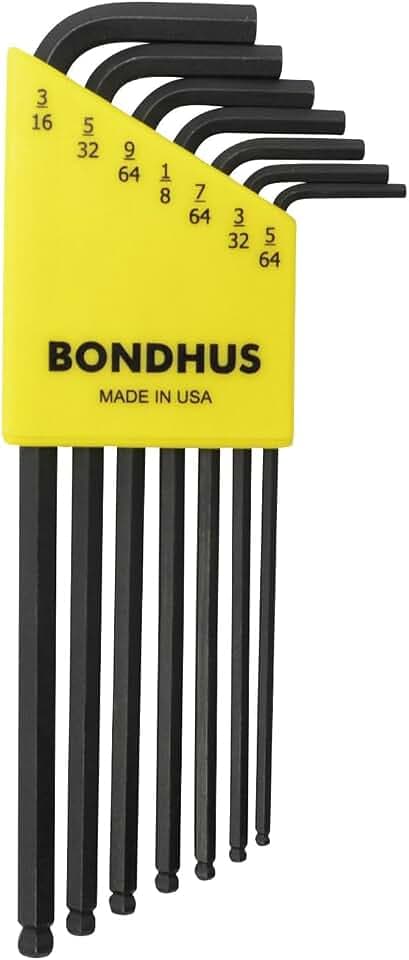 Bondhus 10945 Set of 7 Balldriver L-wrenches, sizes 5/64-3/16"