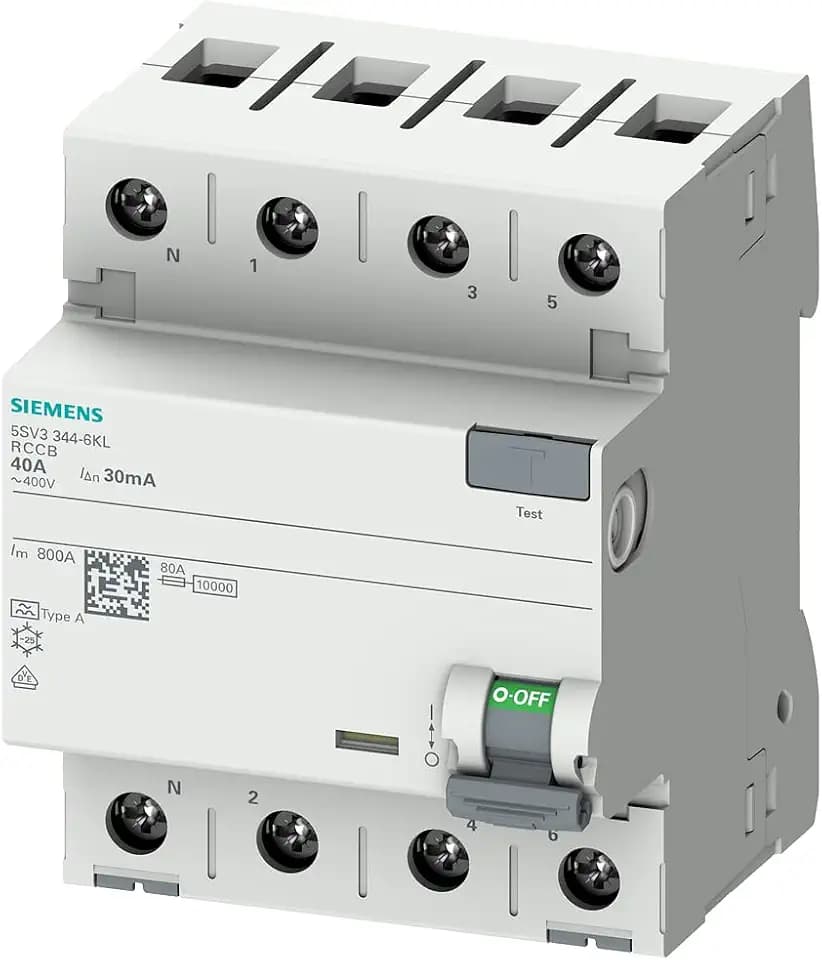 Siemens 5SV33446KL FI-Schutzschalter 3P+N N-links TypA 30mA 40A 400V
