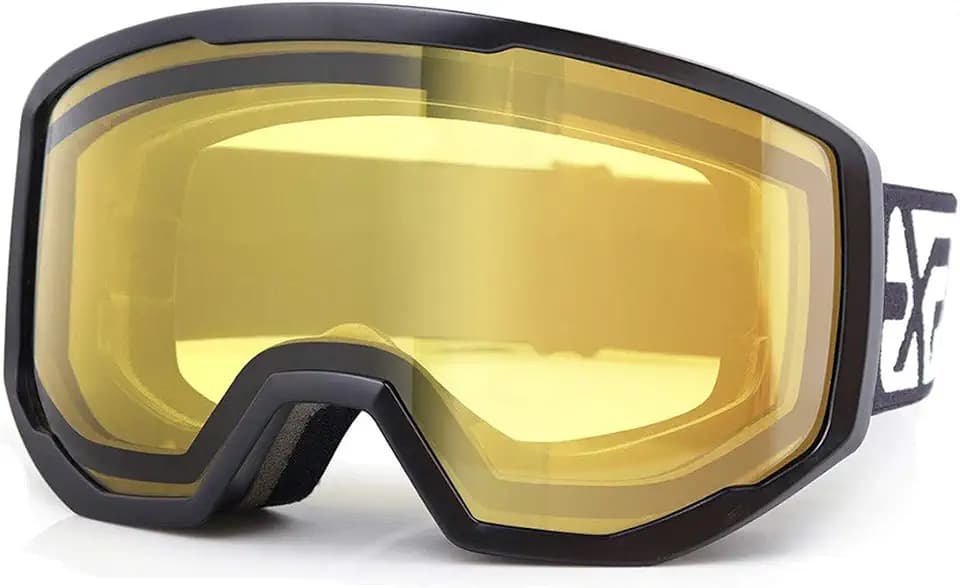 EXP VISION Skibrille für Damen und Herren, Snowboard Brille Schneebrille OTG 100% UV-Schutz Skibrille für brillenträger, Anti-Nebel Snowboard Brille Ski Goggles