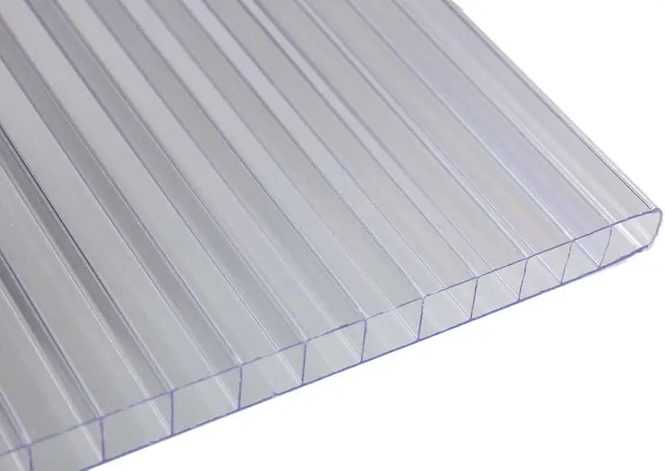 Falken Design Clear Twin Wall Polycarbonate Panel - 24" x 36" x 1/4" (6mm) - UV Resistant Lightweight, Shatterproof Roof Sheet for DIY, Greenhouses, Sheds & Outdoor Use