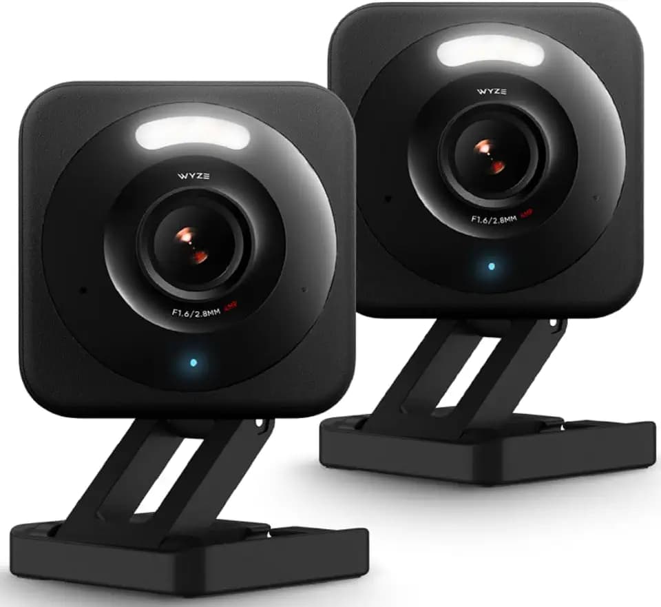 WYZE Cam v4 (Latest Model), 2.5K AI Security Camera, Indoor/Outdoor Cameras for Home Security, Baby Monitor & Pet Camera, Color Night Vision, No Subscription Required (2 Pack)