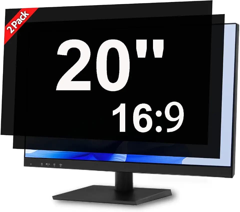 [2 Pack] 20 Inch Computer Monitor Privacy Screen, Anti Glare Filter