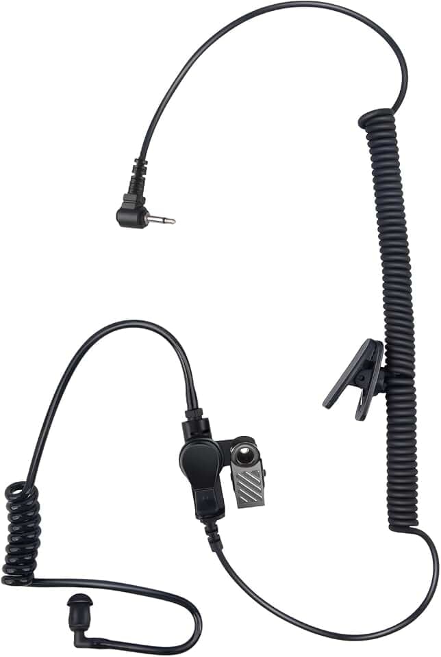 2.5mm Listen Only Earpiece Headset for Harris XL 200 XL200 XL-200 Shoulder Mic (Black Tube)