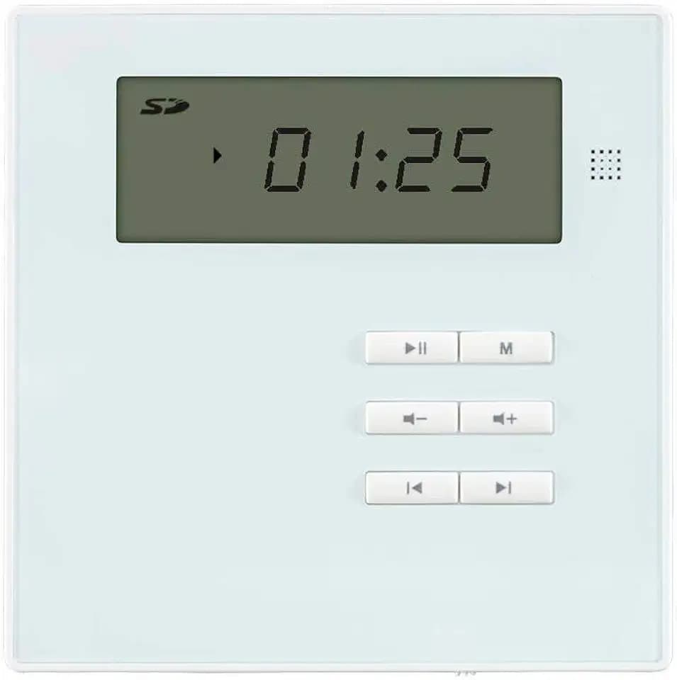 Monoprice Commercial Audio Wall Mount Music Amplifier - with Bluetooth, Aux, FM, and IR Remote, White