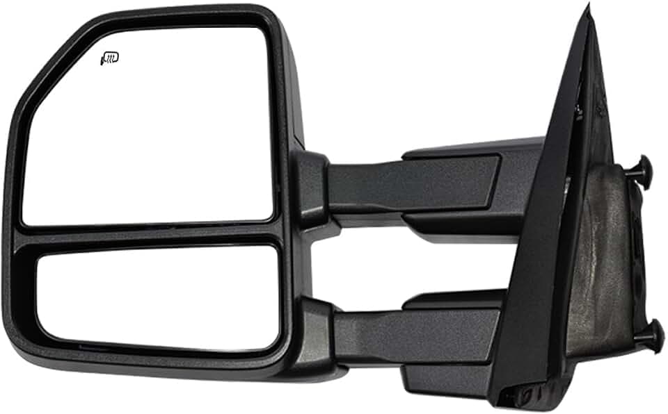 AERDM New tow mirror Black Housing fit for 2015 2016 2017 2018 2019 2020 Ford F150 Pickup Truck Left Driver Side trailer mirrors for towing w/Power Heated Turn Signal, Auxiliary Lamp