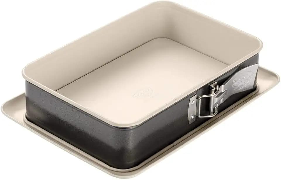 Dr. Oetker Rechteck-Springform mit Auslaufschutzboden 28 cm Back-Trend – Backform mit keramisch verstärkter Antihaft-Beschichtung, hitzebeständig bis 230°C, auslaufsicher