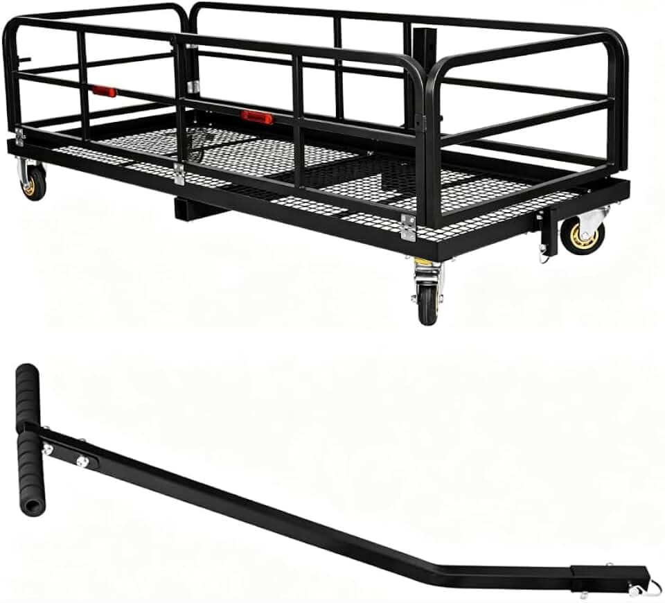 GarveeTech Foldable Hitch Cargo Carrier with Quick Detachable Basket 2-in-1
