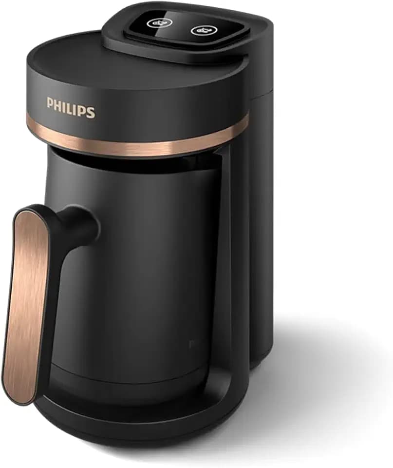 PHILIPS Türkische Kaffeemaschine 5000 Serie, Schwarz, Überhitzungsschutz | 4 Tassen, Überlaufschutz, Easy-Touch-Tasten, automatische Abschaltung, Langsambrühfunktion (HDA150/60)