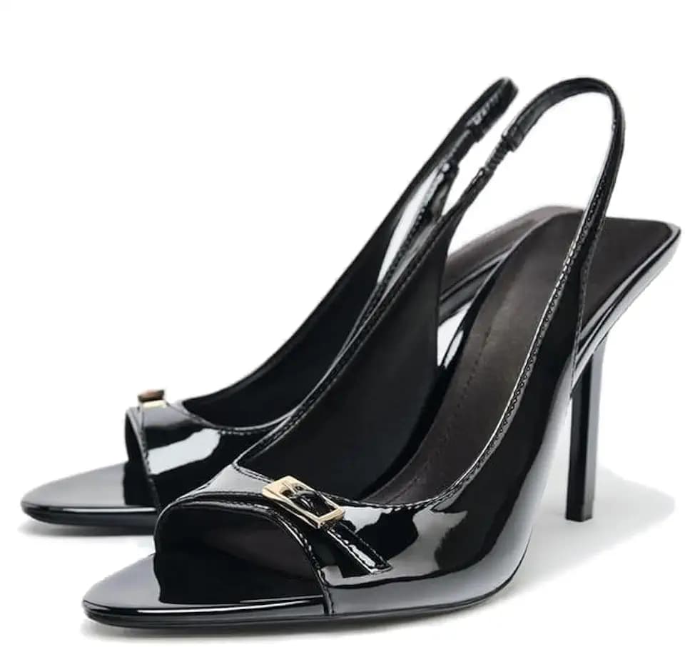 Women's Open Toe Slingback Stiletto Heel Sandals Pointed Peep Toe Buckle High Heel Sexy Dress Pumps Shoes for Party Wedding Evening Heeled Sandal