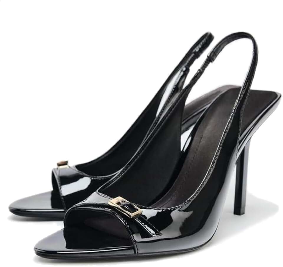 Women's Open Toe Slingback Stiletto Heel Sandals Pointed Peep Toe Buckle High Heel Sexy Dress Pumps Shoes for Party Wedding Evening Heeled Sandal